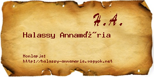 Halassy Annamária névjegykártya