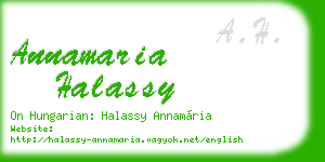 annamaria halassy business card